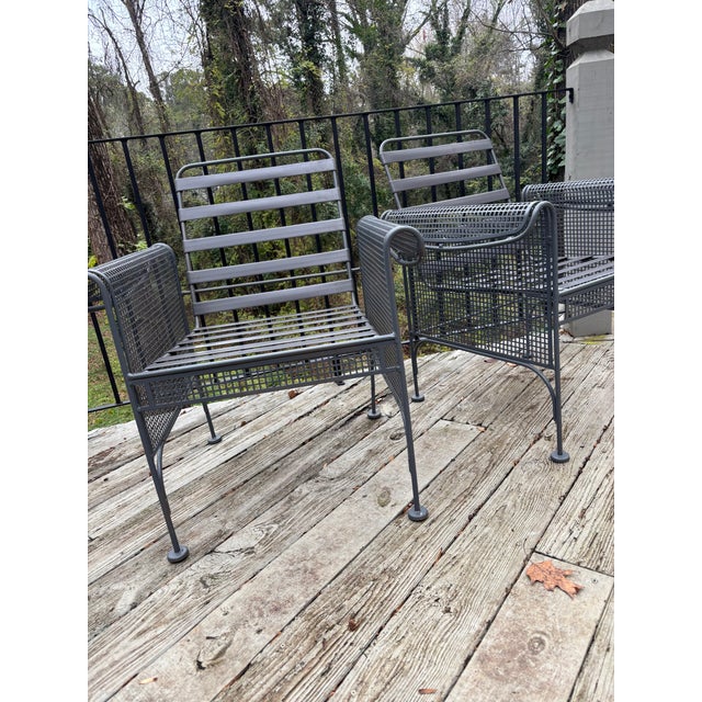 Woodard Furniture Co. 1960s Woodard Sculptura Pool Side Dining Table Plus 4 Chairs, Attributed For Sale - Image 4 of 11