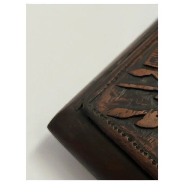 Brown Ooak, Antique Carved Wood Box/ Sterling Silver/Citrine For Sale - Image 8 of 10