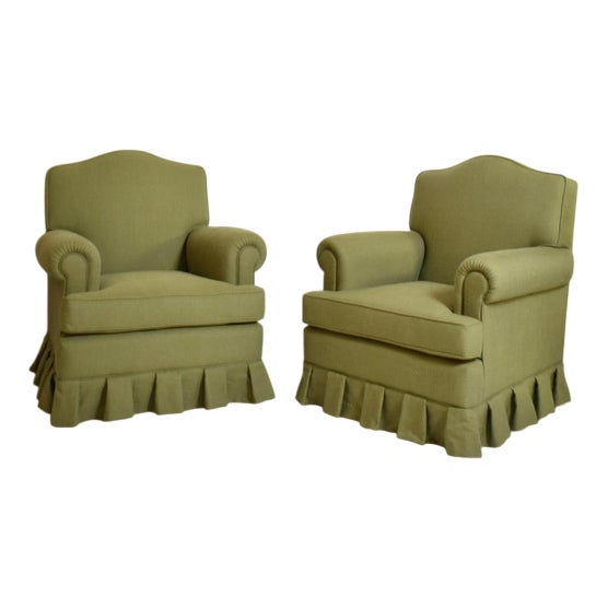 Set of Green Fabric Chairs, 1960s For Sale