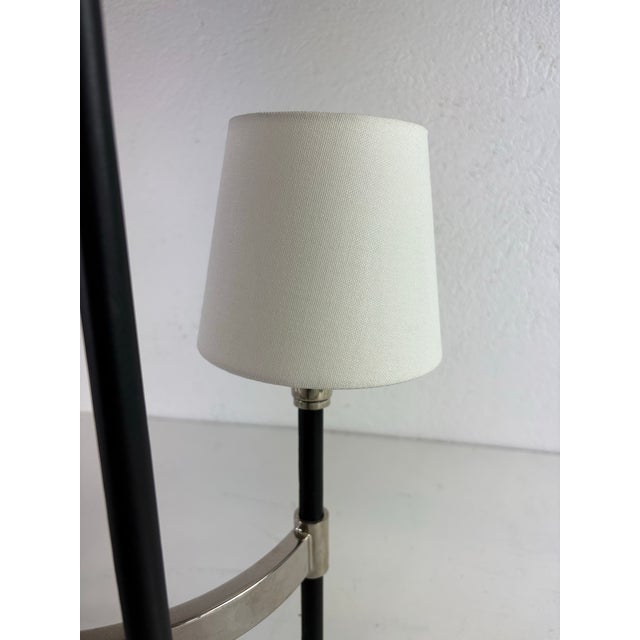 1990s Late 20th Century Ralph Lauren Nickel and Leather Chandelier For Sale - Image 5 of 12