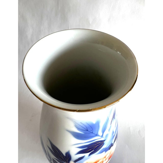Vintage Fukugawa Porcelain Vase With Peonies For Sale - Image 9 of 12