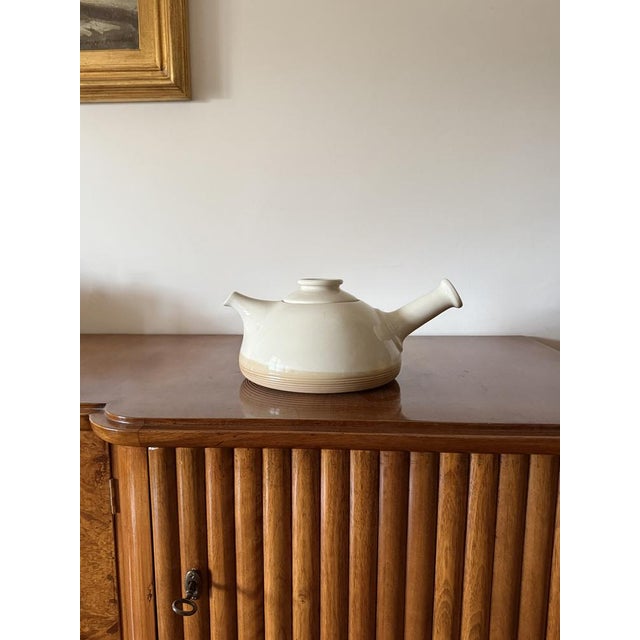 Ceramic Mid-Century Modern Cream Teapot by Franco Bucci, Italy, 1970s For Sale - Image 7 of 15