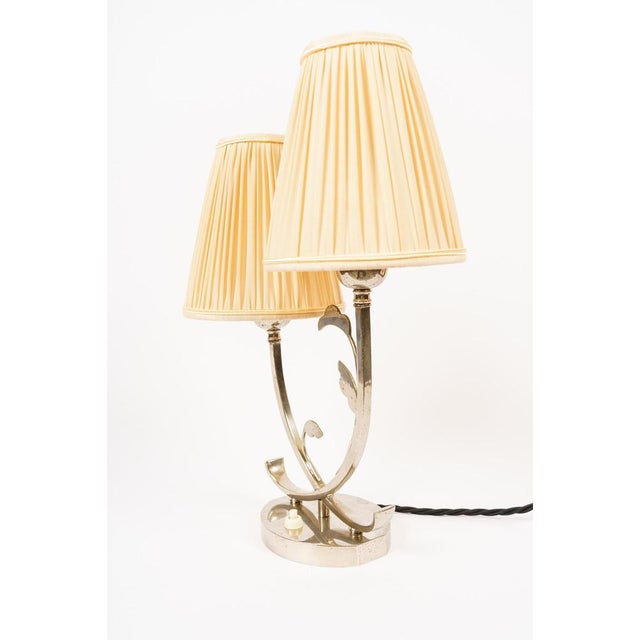 Art Deco Table Lamp with Fabric Shades, Vienna, 1920s For Sale - Image 4 of 15
