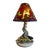 1970s Leopard Marble Base Stained Glass Shade Lamp For Sale - Image 4 of 12