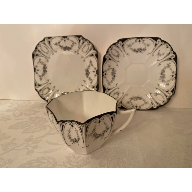 Shelley Queen Anne “Garland of Flowers” 11628 China Tea Cup, Saucer and plate trio. Made by Shelley Potteries, England....