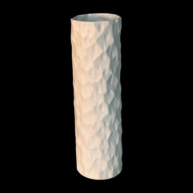 Ca. 1970, Western Germany made vase. Cool and clean design with a glazed inside and matte outside. Marked at the bottom....