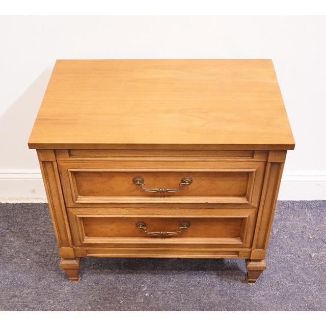 Neoclassical Sherrill Furniture Solid Cherry Italian Neoclassical Tuscan Style 26" Two Drawer Nightstand 3101 For Sale - Image 3 of 12