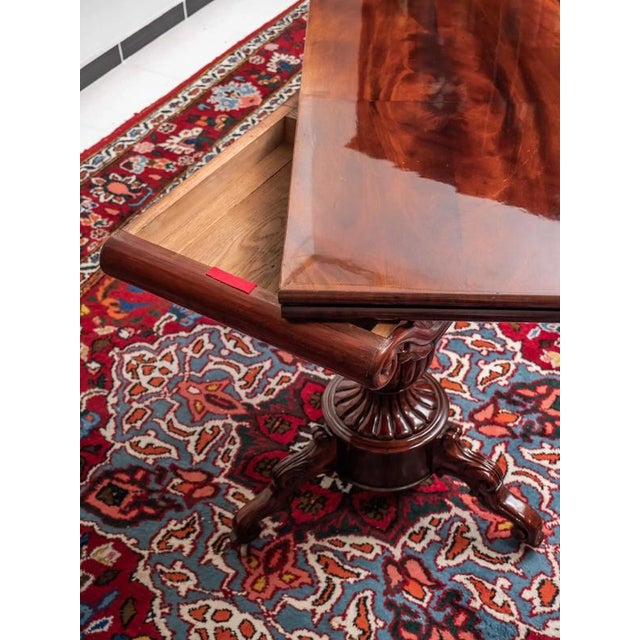 Antique Extendable Game Table For Sale - Image 3 of 10