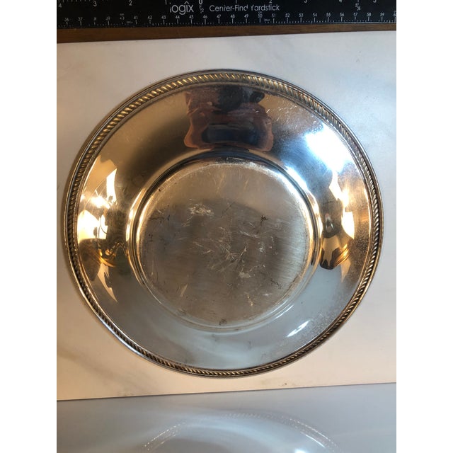 Metal Vintage International Silver Round Serving Tray For Sale - Image 7 of 8