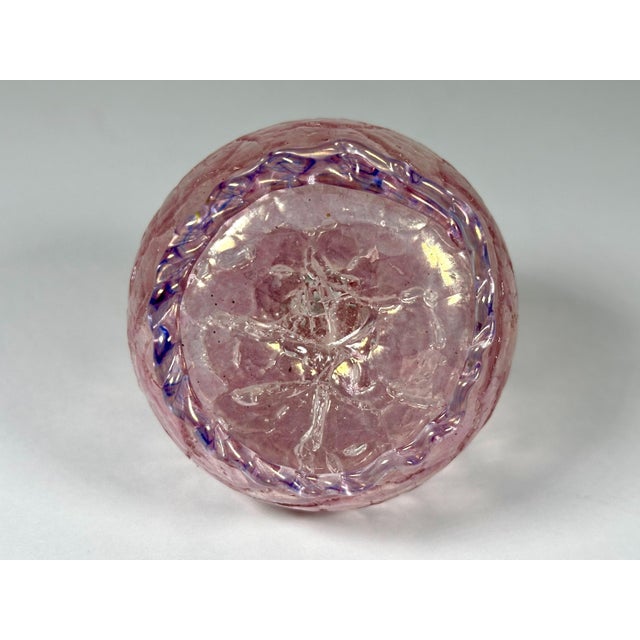 Antique Iridescent Crackle Glass Perfume Bottle with Rigaree Stopper For Sale - Image 6 of 10