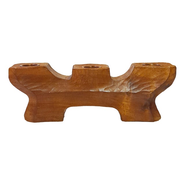 Reversible Anthroposophical Candleholder in Lemon Tree For Sale