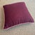 Contemporary Linen Pillow in Eggplant Purple With Pink Trim For Sale - Image 4 of 7