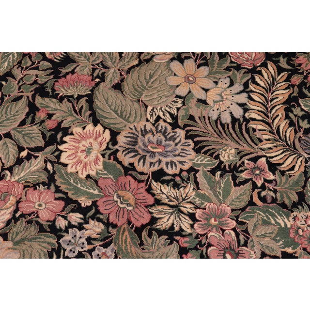 1990's Pak-Persian Black/Black Wool Rug - 9'1'' X 12'4'' For Sale In New York - Image 6 of 9