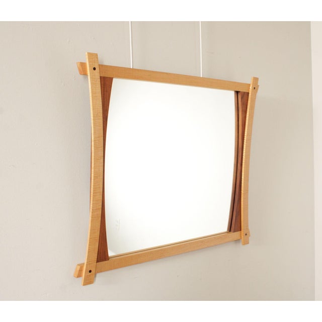 Custom Quality Mixed Wood Frame Wall Mirror, Signed and Dated 'Joe Stearns, 2013'