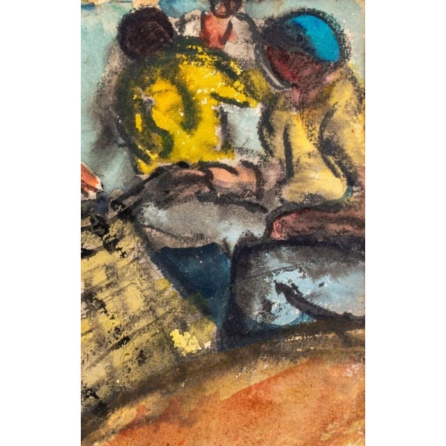 Black George Constantine Figural Group Watercolor For Sale - Image 8 of 9