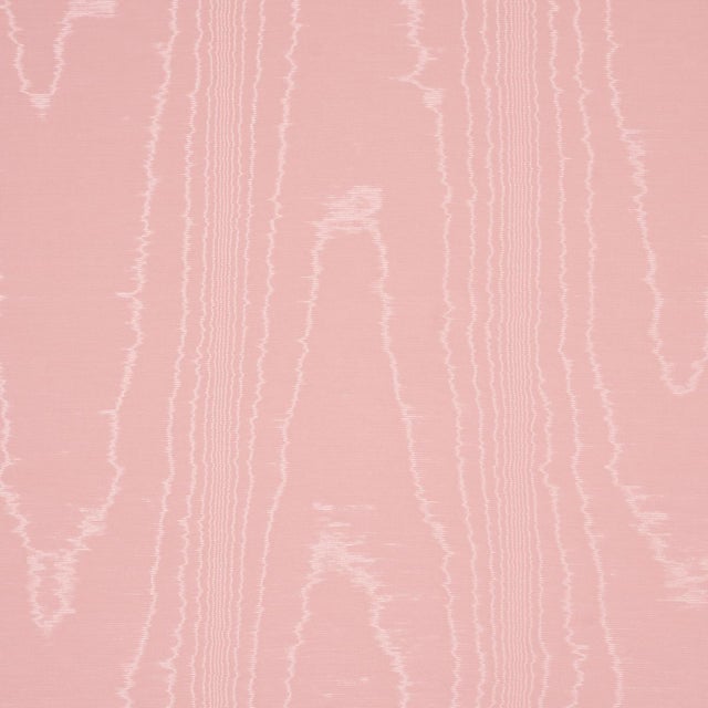 Traditional Sample - Schumacher Washington Moiré Fabric In Pink For Sale - Image 3 of 5