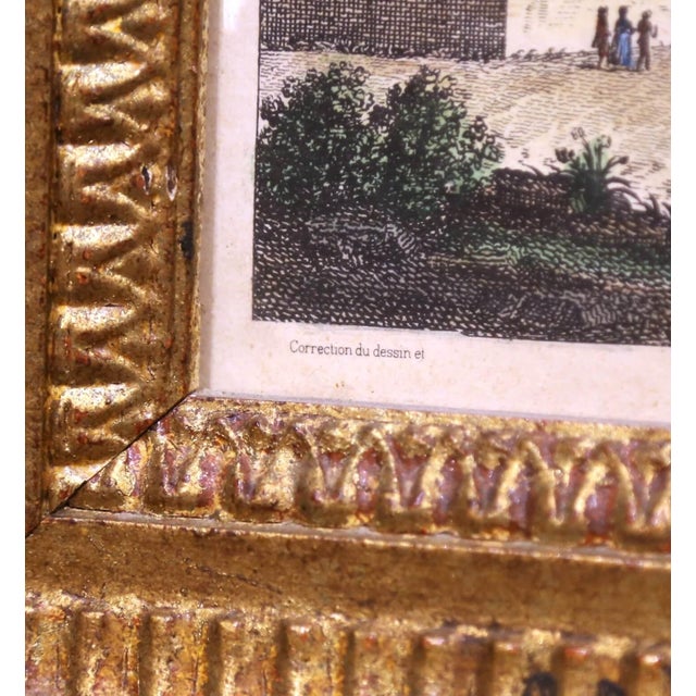 19th Century French Hand Colored Engraving of Genoa by Zucchagni in Gilt Frame For Sale - Image 9 of 14