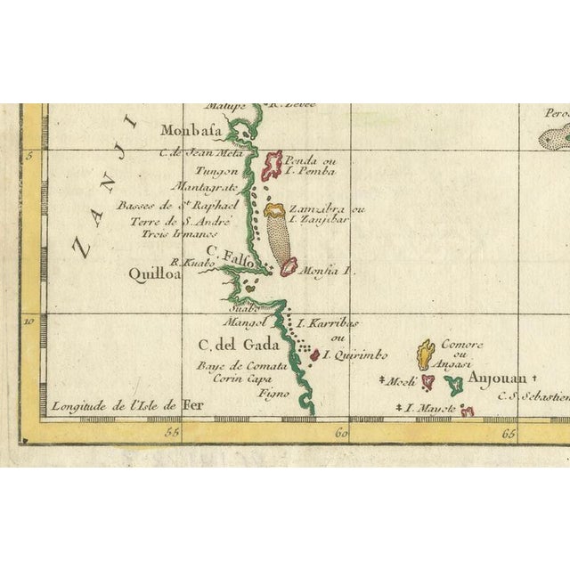East African Coast Map by Bellin, 1740 For Sale - Image 4 of 9