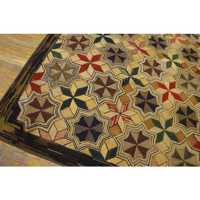 1930s Iconic, Lovely and Symmetrical Design With Multi Tones Colors American Hooked Rug For Sale - Image 5 of 9