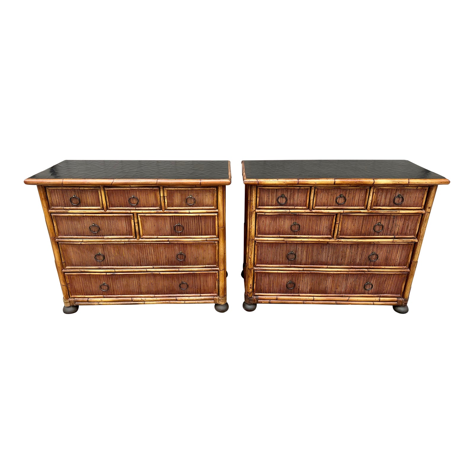 Late 20th Century Vintage Oversized Rattan Bamboo Baker Furniture