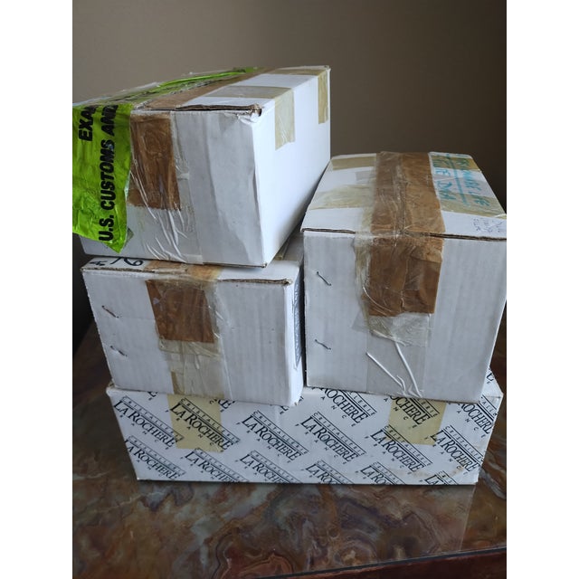 24 Pieces, Low-Lead Crystal Cocktail Wine Glassware Stemware Set Platinum Swarovski Handmade France For Sale - Image 13 of 14