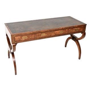 Vintage Military Campaign Style Desk in Yew Wood, 1920 For Sale