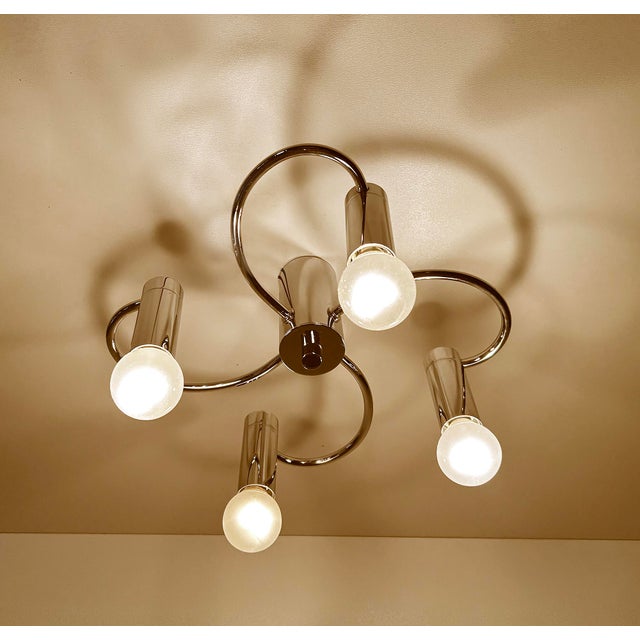 Metal Vintage Helix Ceiling Light in Chrome from Cosack For Sale - Image 7 of 11