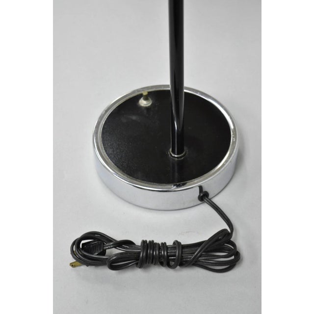 Black Vintage Mid Century Modern Black Arc Chrome Metal Table Desk Lamp For Sale - Image 8 of 9