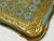 Vintage Italian Florentine Turquoise and Gold Hand Panted Tray, 1960s For Sale - Image 4 of 7