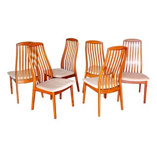 Vintage Danish Teak Dining Chairs by Preben Schou Andersen, 1970s, Set of 6 For Sale