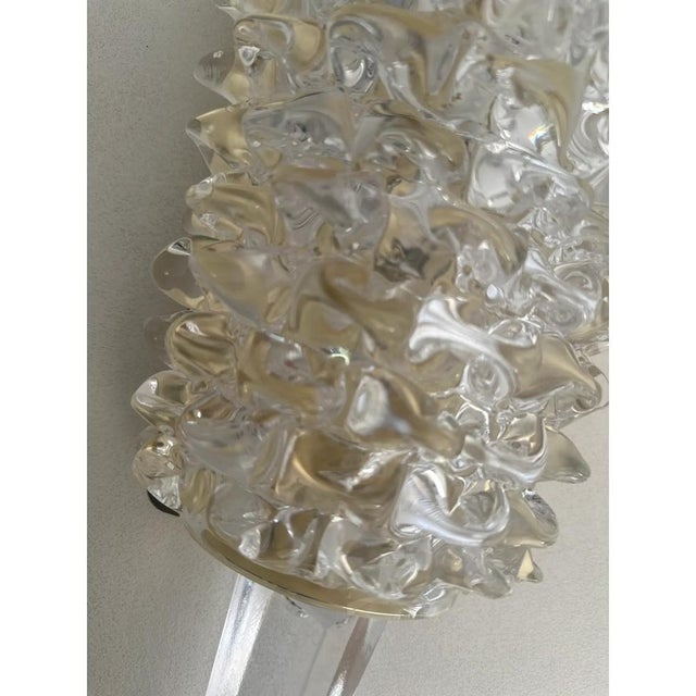Early 21st Century Handcrafted Clear Rostrato Murano Glass Wall Sconces by Simoeng, Set of 2 For Sale - Image 5 of 18