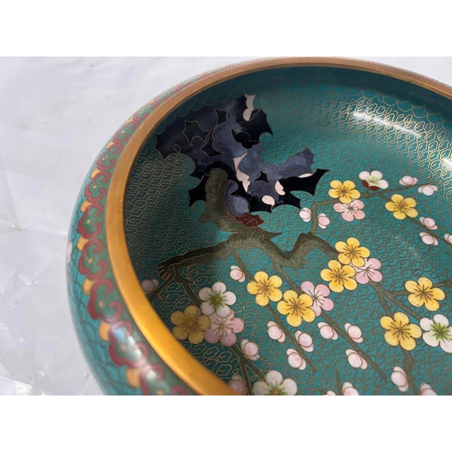 Asian Cloisonné Enamel Cup with Bouquet of Hardstone Flowers For Sale - Image 10 of 18