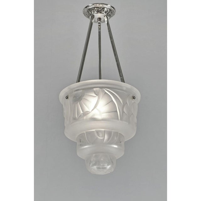 Art Deco Francis Hubens & Degue French Art Deco Pendant Light 1930s For Sale - Image 3 of 8
