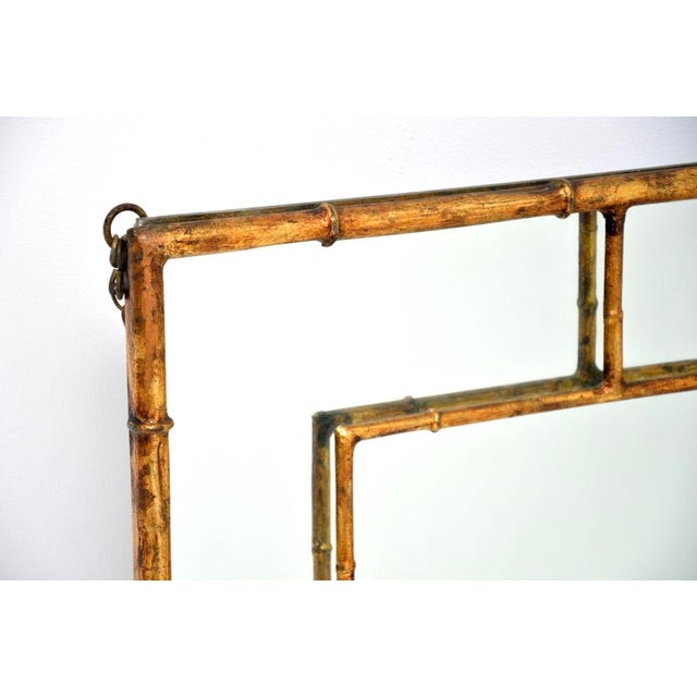 1970s Vintage Italian Gilt Metal Mirror, 1971 For Sale - Image 5 of 12