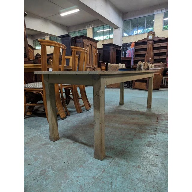 White Painted Workshop Table For Sale - Image 4 of 6