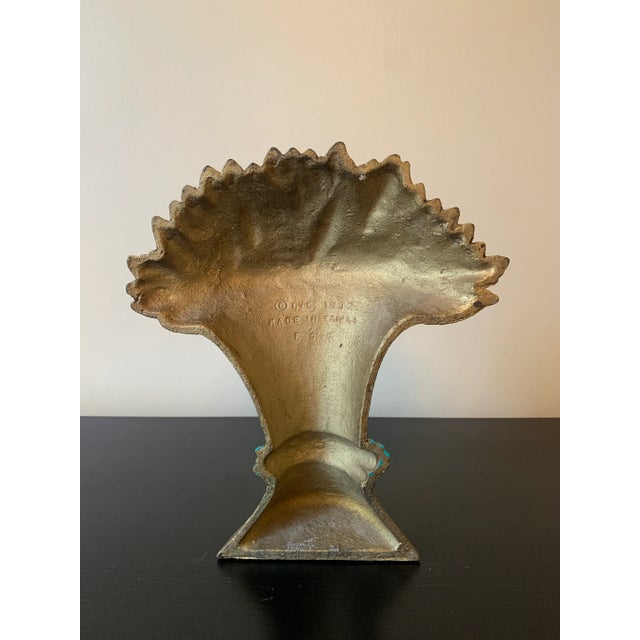 Vintage Victorian-Style Cast Iron Wheat Sheaf Doorstop For Sale - Image 9 of 10