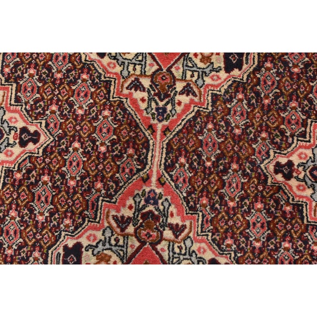 Textile Senneh Runner 2’9” X 13’2” Blue Wool Vintage Tribal Hand-Knotted Oriental Rug For Sale - Image 7 of 14