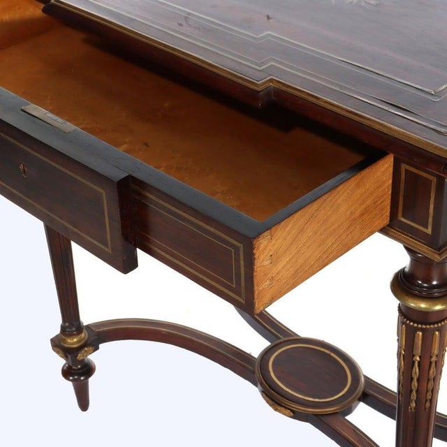 Linke Attr. Louis XVI Rosewood Ormolu Lady's Drop-Leaf Desk 19thC For Sale - Image 11 of 18