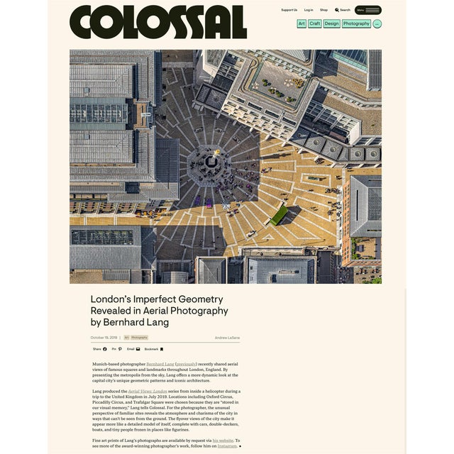 "London City Vi" Contemporary Limited Edition Fine Art Photograph Print by Bernhard Lang For Sale - Image 9 of 9