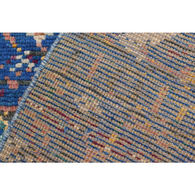 Blue Shabby Chic Blue/Gray Wool&Silk Rug - 5'0'' X 7'2'' For Sale - Image 8 of 10