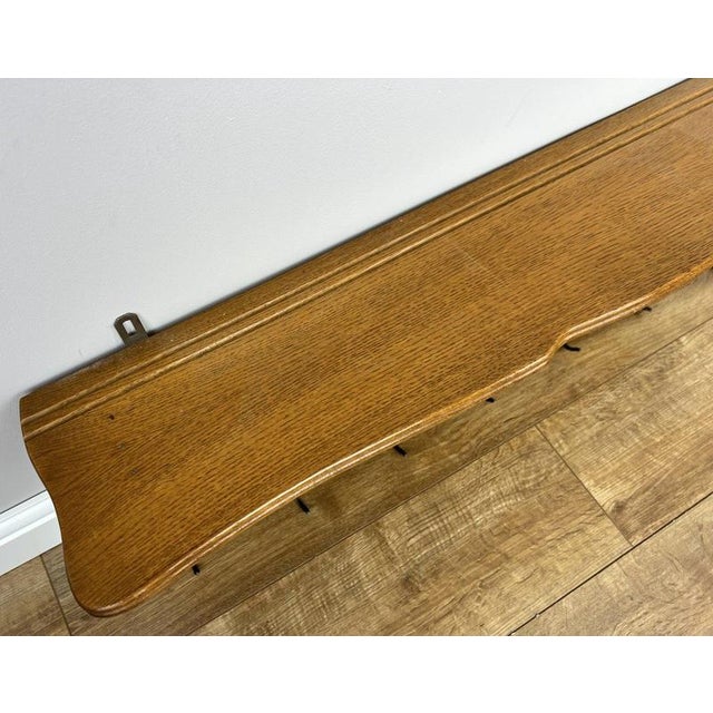 Brown Vintage French Carved Oak 7-Hook Wall Coat Rack For Sale - Image 8 of 10