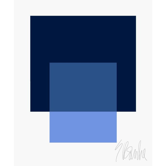 Paper The Interaction of Navy Blue and French Blue Fine Art Print 40" X 50" by Liz Roache For Sale - Image 7 of 7