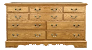 Vintage Nathan Hale Rustic American Farmhouse Solid Oak 10 Drawer Low Dresser