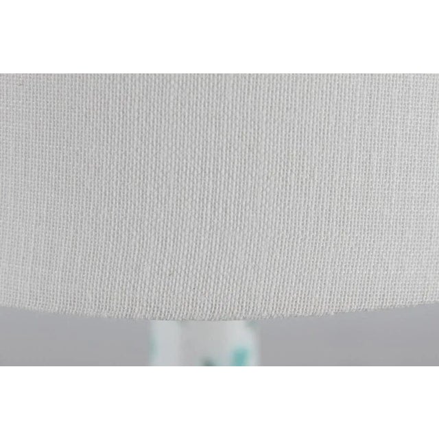 Danish Laurine Table Lamp in Ceramic with Floral White and Green Decoration, 1950s For Sale - Image 10 of 12