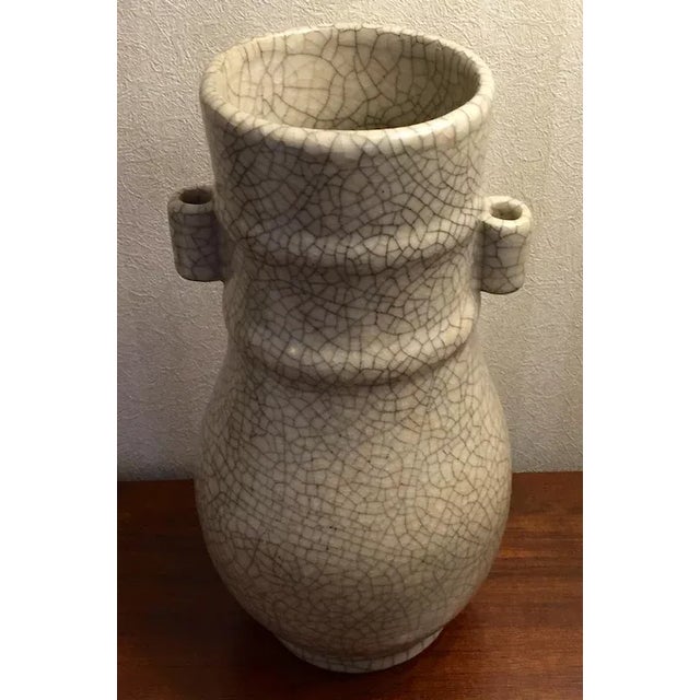 19th Century 19h Century Chinese Porcelain Crackle Glaze Hu Shape Vase For Sale - Image 5 of 11