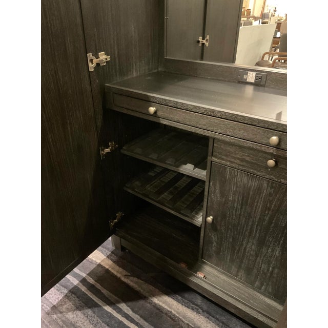 Klausner Modern Cerused Black Oak Finished Bar Cabinet For Sale In Atlanta - Image 6 of 10