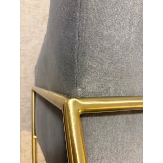 Rh Restoration Hardware Paget Wingback Chair in Velvet Fog For Sale - Image 16 of 18