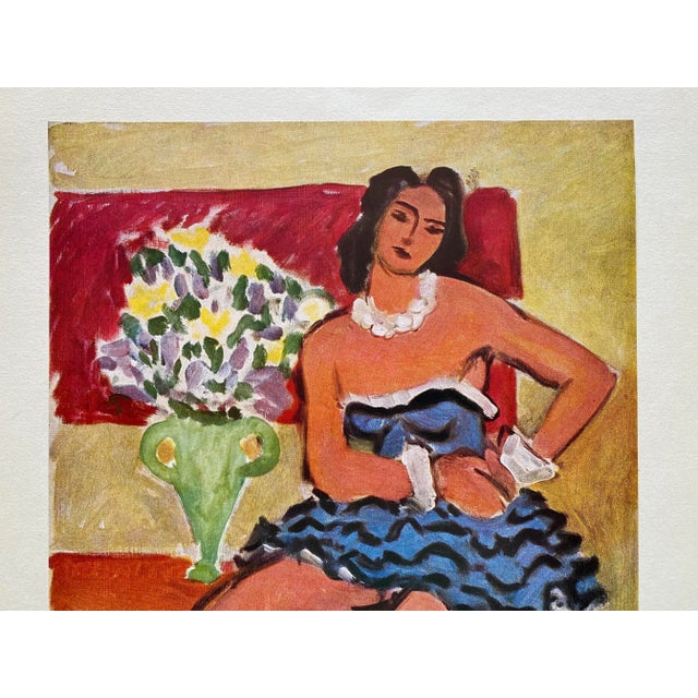The School of Paris Henri Matisse Vintage 1946 French Fine Art Lithograph Print " La Danseuse a La Robe Bleue " 1942 For Sale - Image 3 of 12