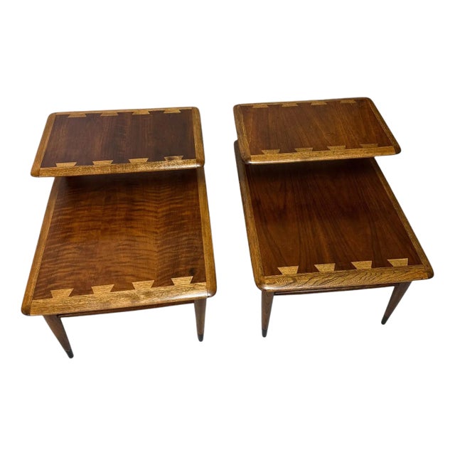Walnut Lane Acclaim Tiered End Tables Restored-a Pair For Sale