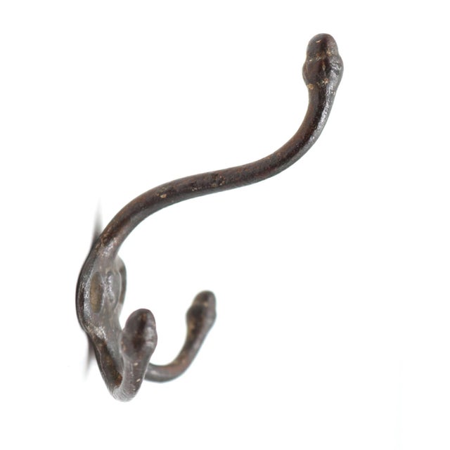 Traditional Vintage Cast Iron Triple Arm Heart Acorn Wall Hook For Sale - Image 3 of 4